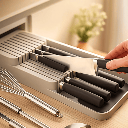 SpaciFit – Besticklåda för Lådor med Fast Indelning och Kompakt Förvaring av Köksredskap