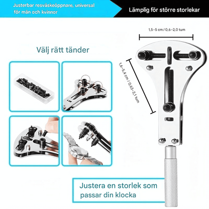 TimeFix – Klockreparationskit med 147 Delar, Verktyg för Armbandsjustering & Boettöppning