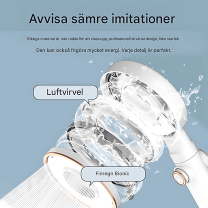 StreamWave – Handdusch med 3 Justerbara Vattenlägen, Tryckförstärkning & Avstängningsknapp