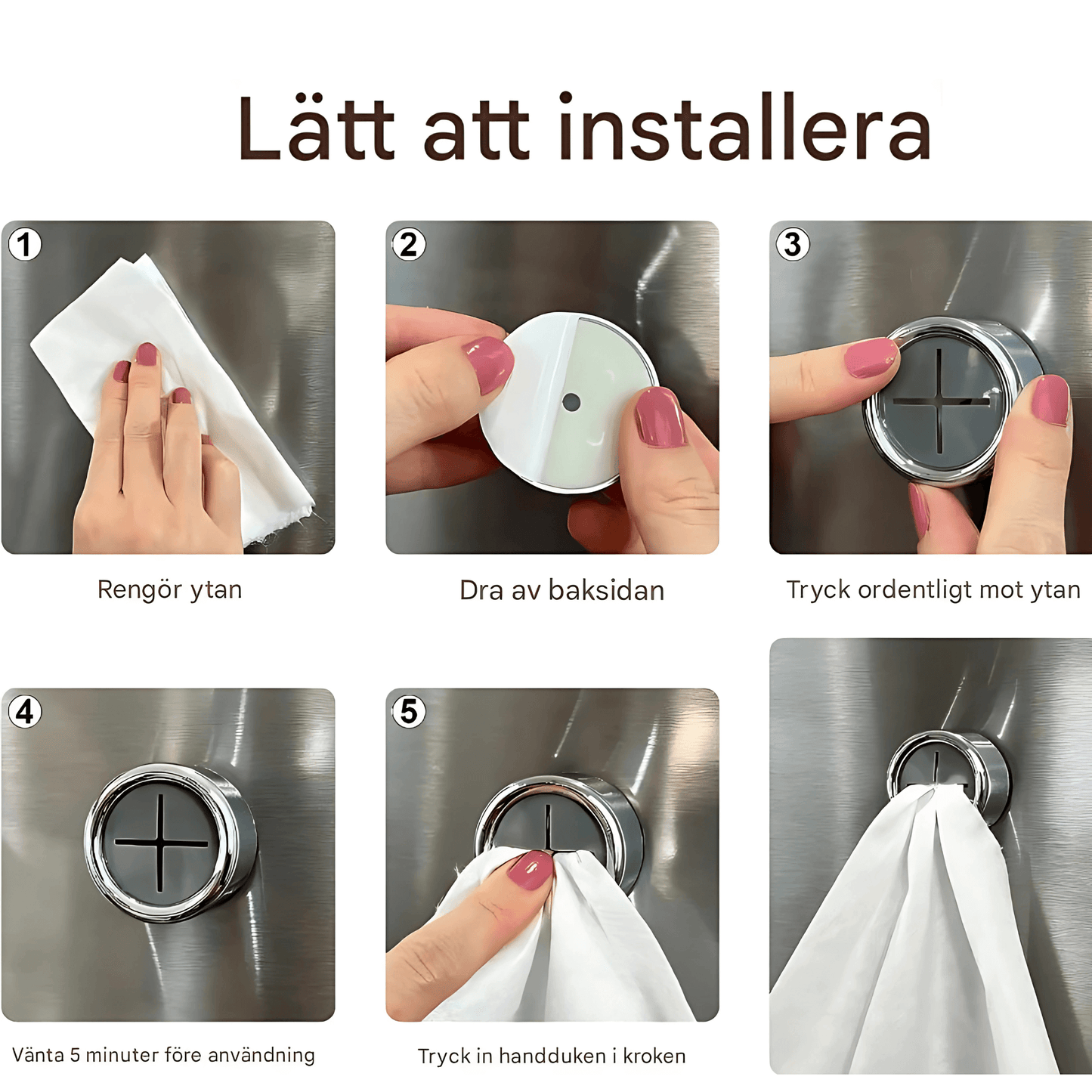 ClipHook – Självhäftande Handdukshållare för Kök & Badrum (4-pack)