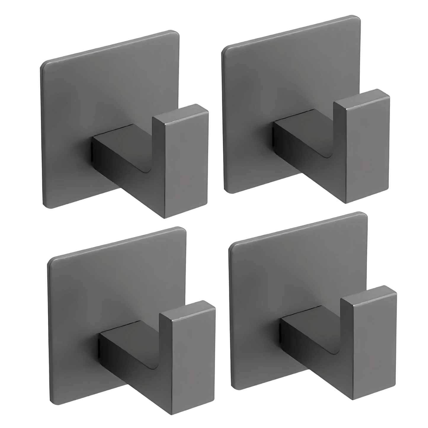 AdheLock – Självhäftande Vägghängare i Aluminium med Stark 3M-Häftning för Badrum och Kök i Svart, Vit och Grå