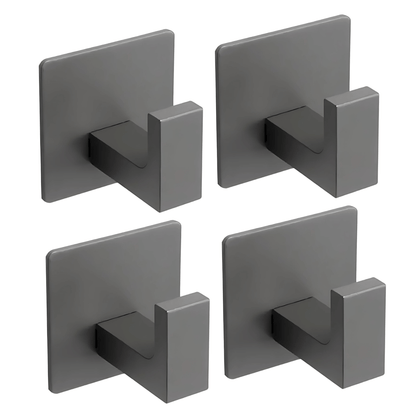 AdheLock – Självhäftande Vägghängare i Aluminium med Stark 3M-Häftning för Badrum och Kök i Svart, Vit och Grå