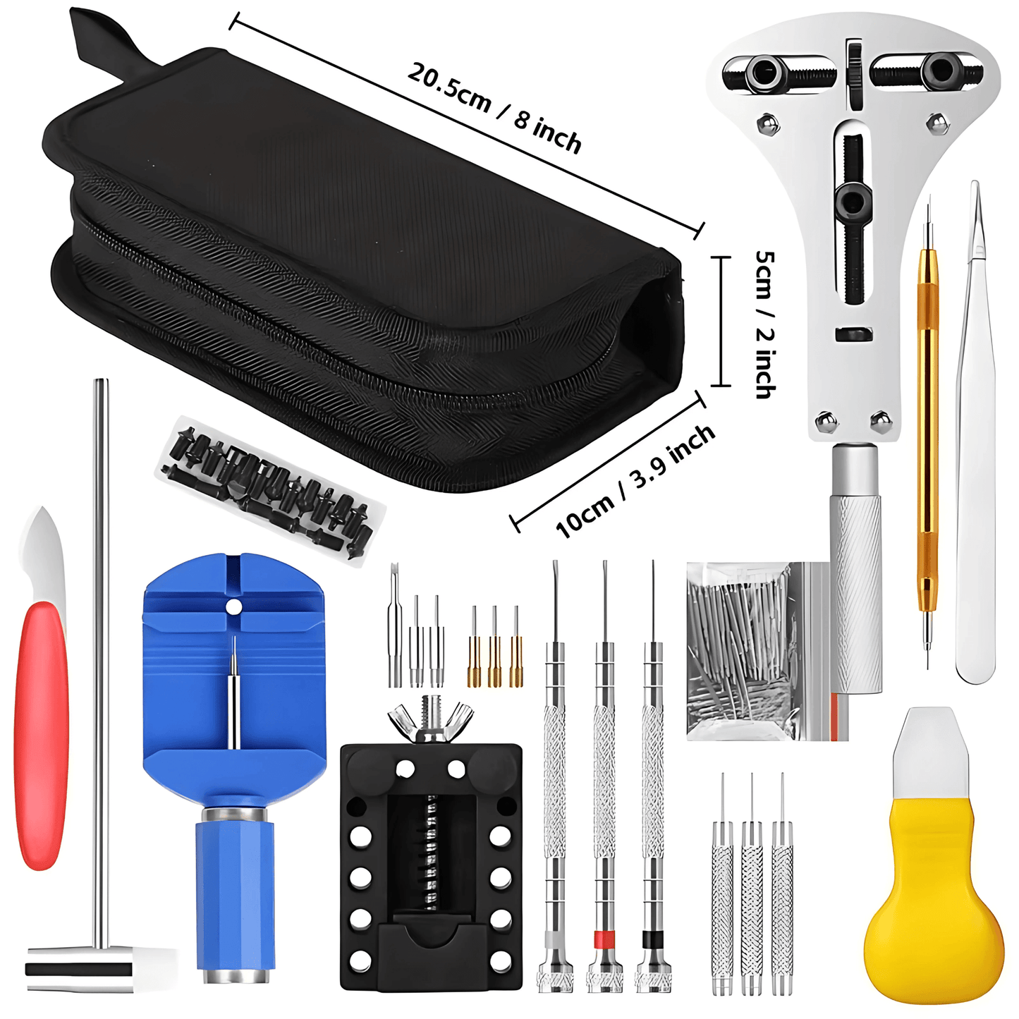 TimeFix – Klockreparationskit med 147 Delar, Verktyg för Armbandsjustering & Boettöppning