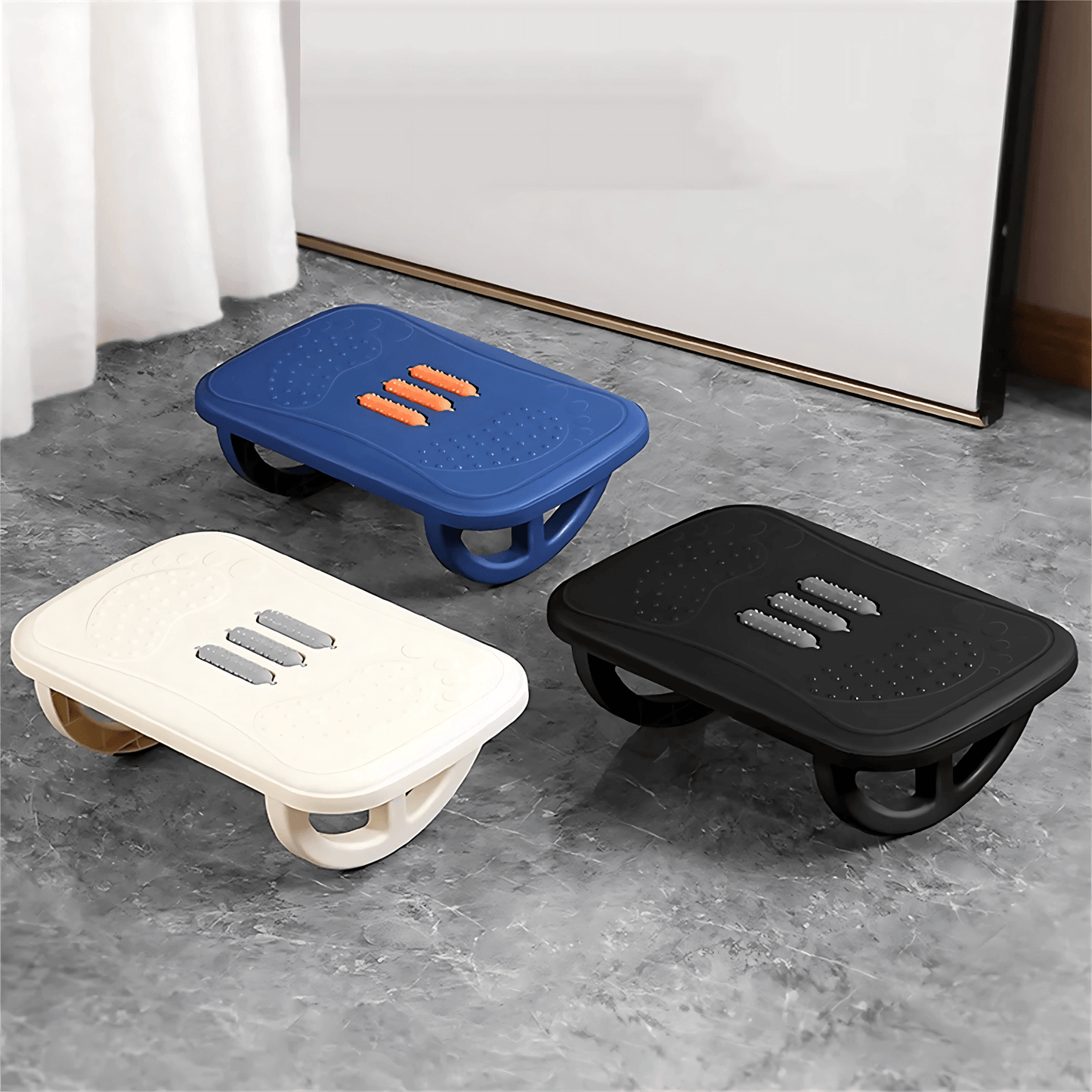 ArcFoot - Ergonomisk Gungande Fotpall med Böjd Bas & Texturerad Massageyta för Under Skrivbordet