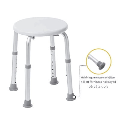 SitEase – Lätt & Höjdjusterbar Duschpall med Halkskydd och Stabil Aluminiumram