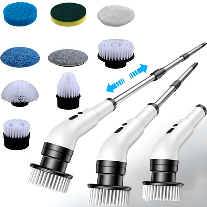 KEVIN - 9-i-1 Elektrisk Rengöringsborste Med Stav För Skonsam Städning
