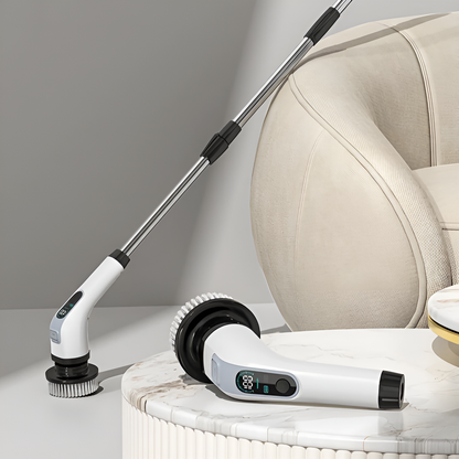 KEVIN - 9-i-1 Elektrisk Rengöringsborste Med Stav För Skonsam Städning