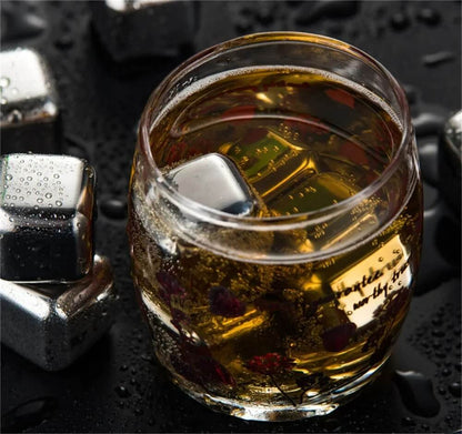 BERNT - Återanvändbar Isbitssats I Rostfritt Stål för Whisky, Vin och Cocktails