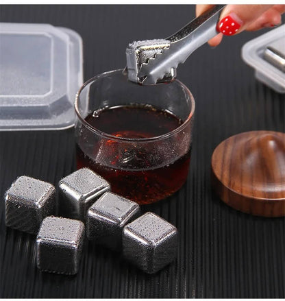 BERNT - Återanvändbar Isbitssats I Rostfritt Stål för Whisky, Vin och Cocktails