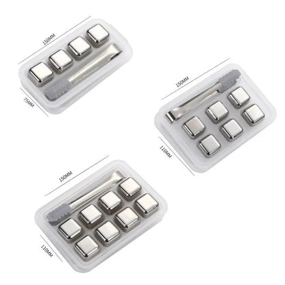 BERNT - Återanvändbar Isbitssats I Rostfritt Stål för Whisky, Vin och Cocktails