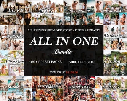 5000+ LIGHTROOM Presets Bundle, Mobile & Desktop Presets, Spring and Summer Aesthetic Presets, Influencer Photo filters for Instagram, vsco
