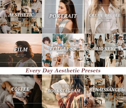 1100+ Lightroom Preset Bundle, Mobile & Desktop Luxury Aesthetic Presets, Clean Neutral Photo Editing Filter for Influencer Travel Blogger