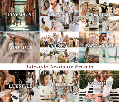 1100+ Lightroom Preset Bundle, Mobile & Desktop Luxury Aesthetic Presets, Clean Neutral Photo Editing Filter for Influencer Travel Blogger