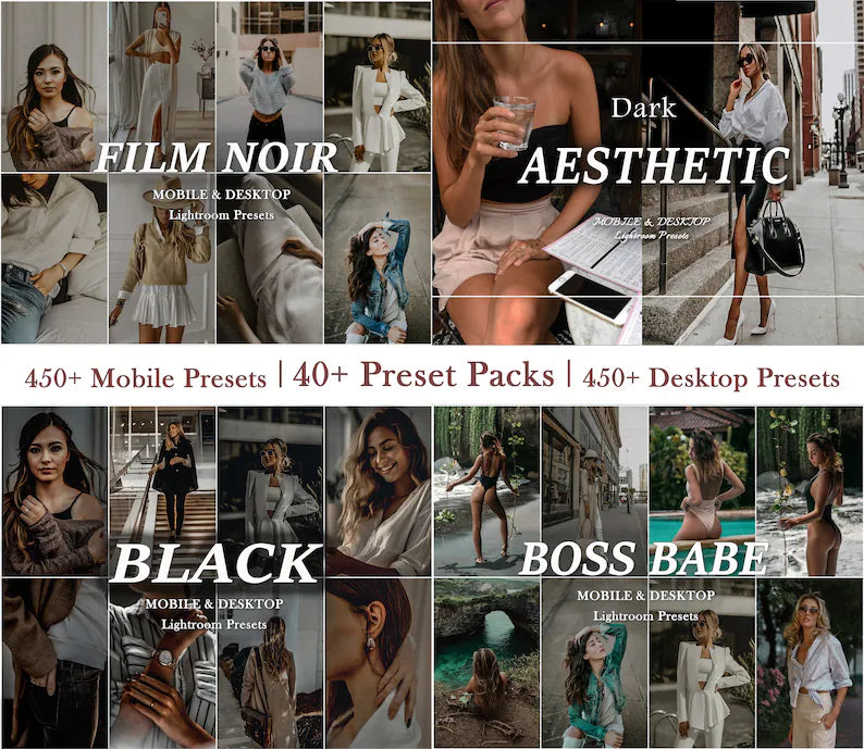 450+ MOODY Lightroom Mobile & Desktop Presets, Dark Black summer presets, Dark Outdoor presets, Aesthetic Influencer and Blogger Presets