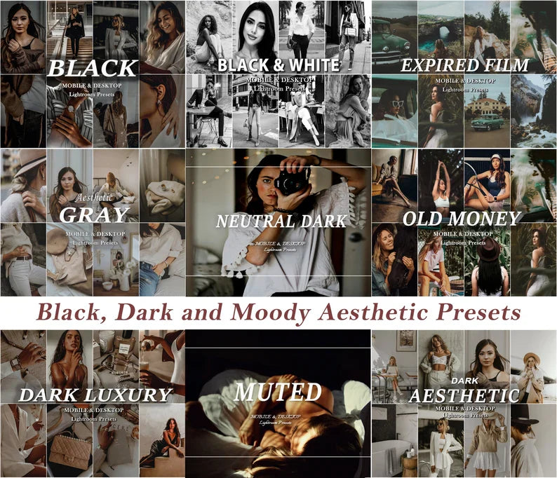 1100+ Lightroom Preset Bundle, Mobile & Desktop Luxury Aesthetic Presets, Clean Neutral Photo Editing Filter for Influencer Travel Blogger