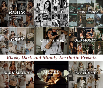 1100+ Lightroom Preset Bundle, Mobile & Desktop Luxury Aesthetic Presets, Clean Neutral Photo Editing Filter for Influencer Travel Blogger