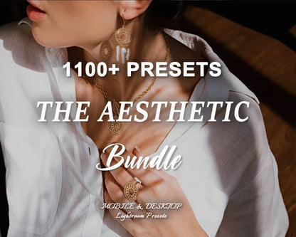 1100+ Lightroom Preset Bundle, Mobile & Desktop Luxury Aesthetic Presets, Clean Neutral Photo Editing Filter for Influencer Travel Blogger