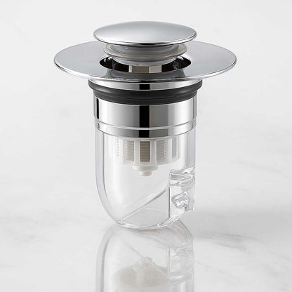 DrainGuard – Universell Pop-up Vattenlås med Hårfilter & Luktspärr för Handfat och Diskhoar