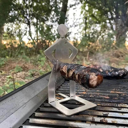 ARON - 5-pack Bärbar Korvhållare I Rostfritt Stål för Camping, Grill och Picknick