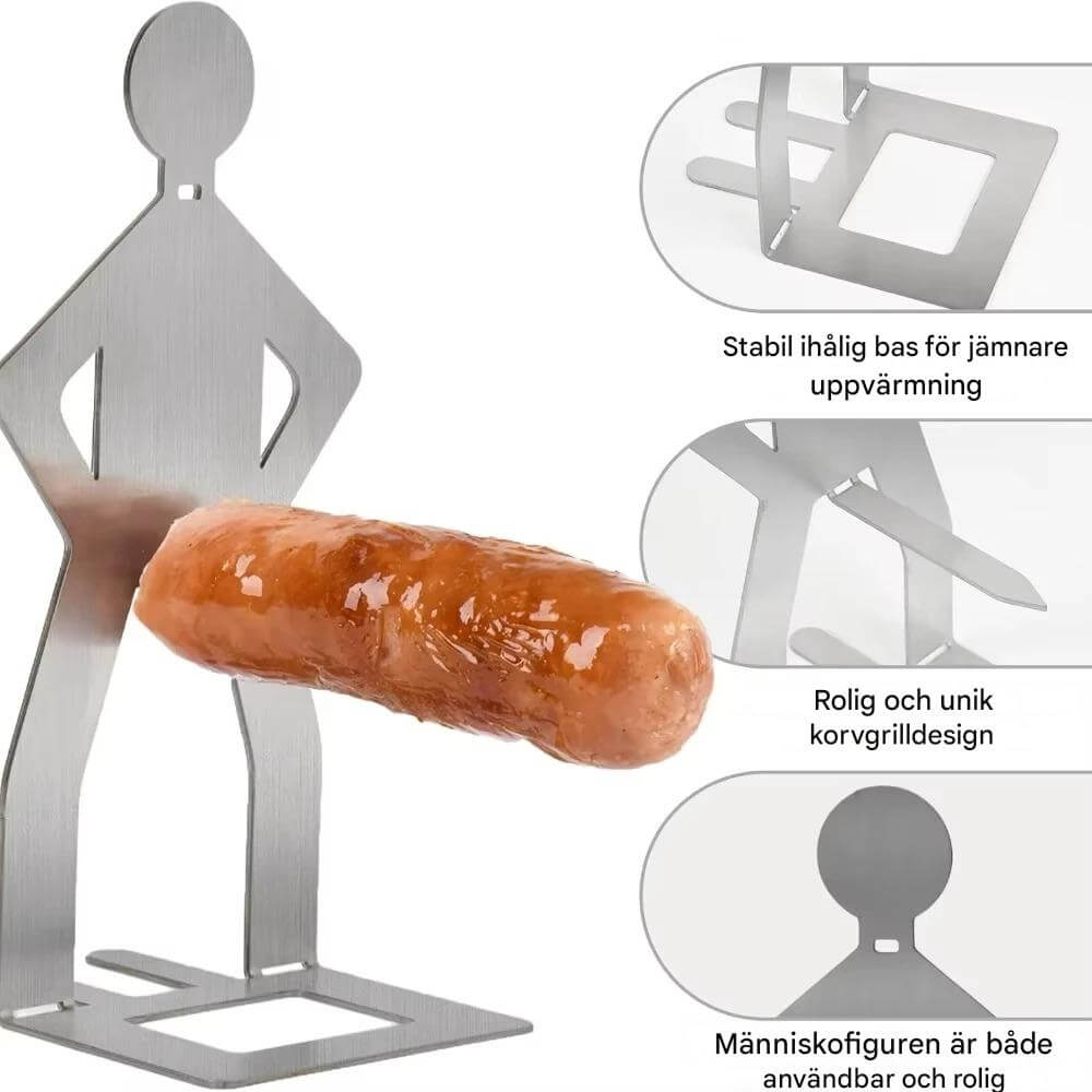 ARON - 5-pack Bärbar Korvhållare I Rostfritt Stål för Camping, Grill och Picknick