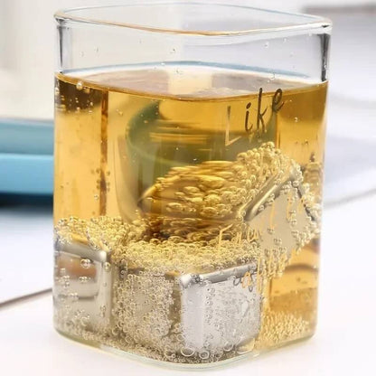 BERNT - Återanvändbar Isbitssats I Rostfritt Stål för Whisky, Vin och Cocktails