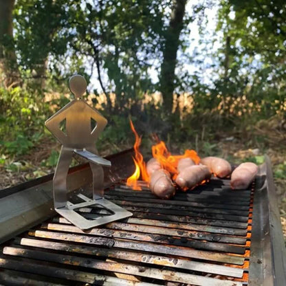 ARON - 5-pack Bärbar Korvhållare I Rostfritt Stål för Camping, Grill och Picknick