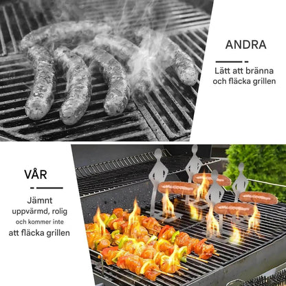 ARON - 5-pack Bärbar Korvhållare I Rostfritt Stål för Camping, Grill och Picknick