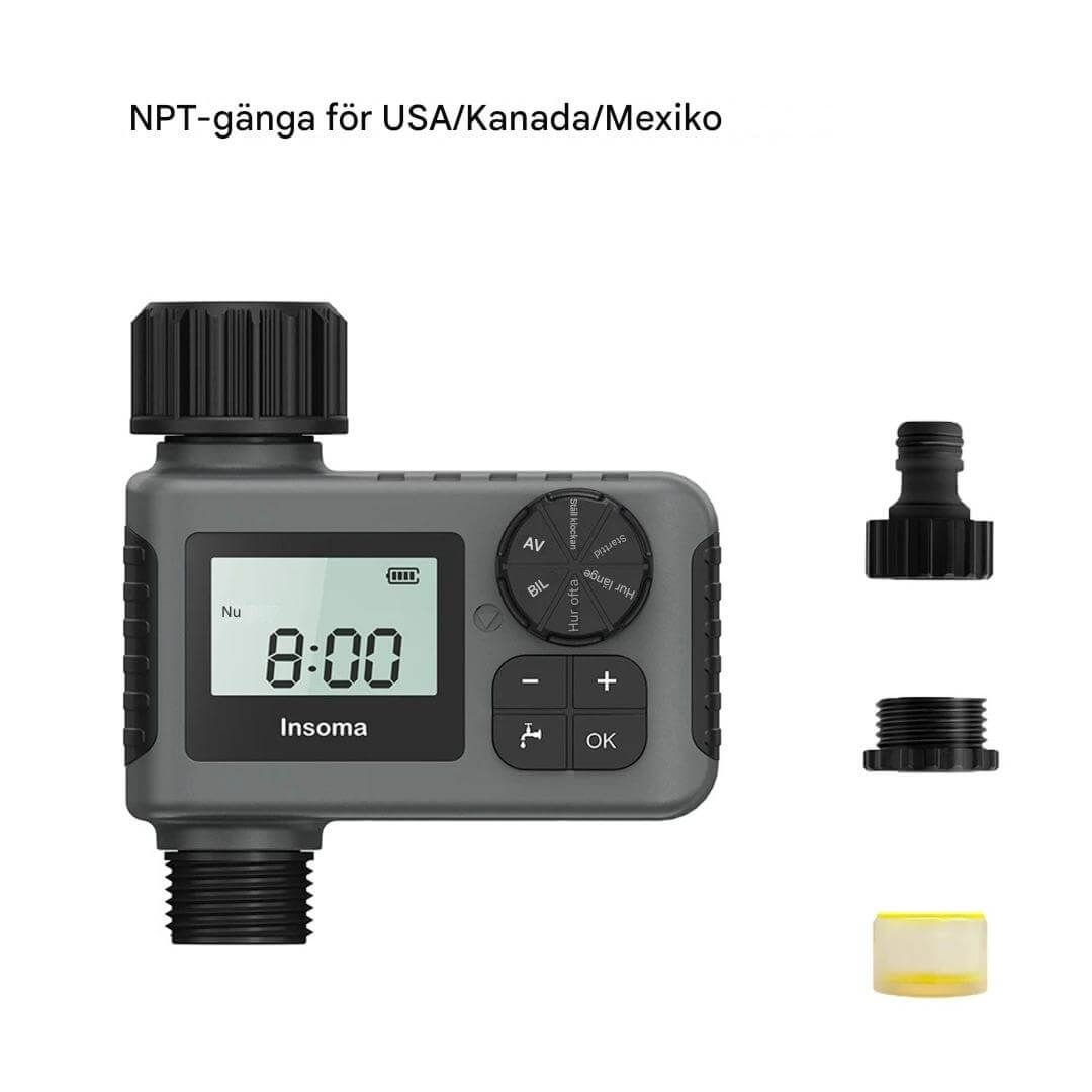 AquaSentry – Automatisk Bevattningstimer med LCD och Smart Regnfördröjning | För Enklare Trädgårdsvård Utomhus