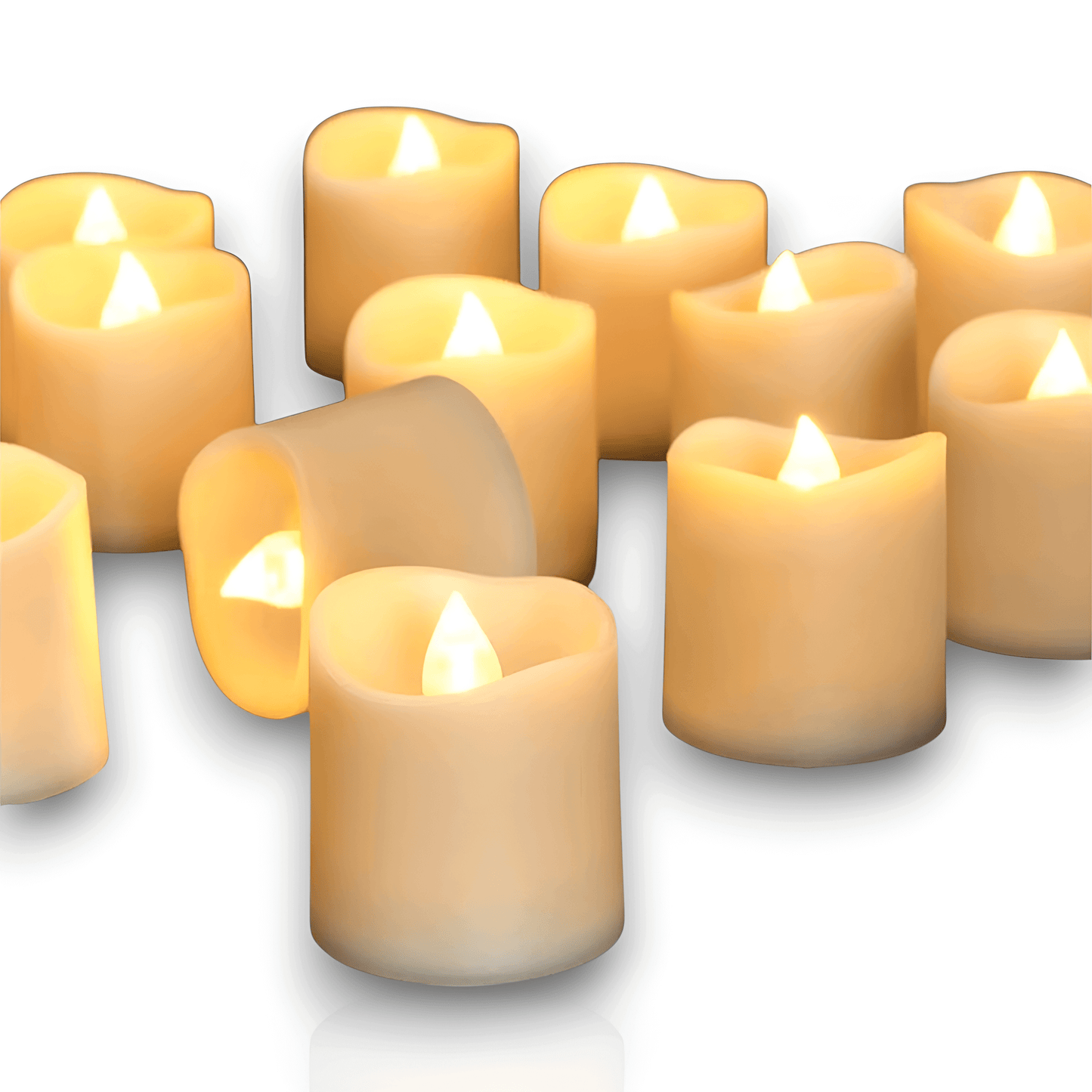 EDITH - Elektriska Flamlösa, Kreativa LED-ljus med Varmvit Skugga