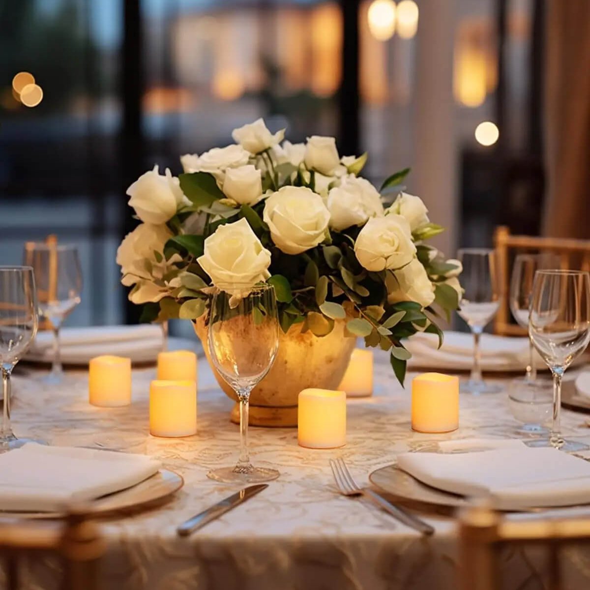 EDITH - Elektriska Flamlösa, Kreativa LED-ljus med Varmvit Skugga