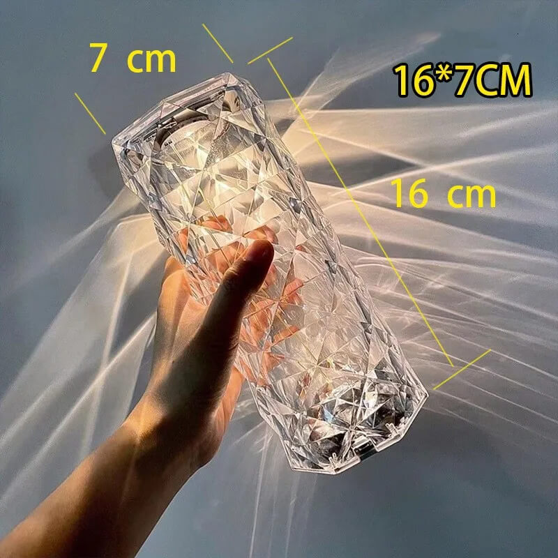 CORNELIA - Touch & Fjärrkontroll USB-Uppladdningsbar Kristall-LED-Lampa med 16 färger för Romantisk Stämning Hemma